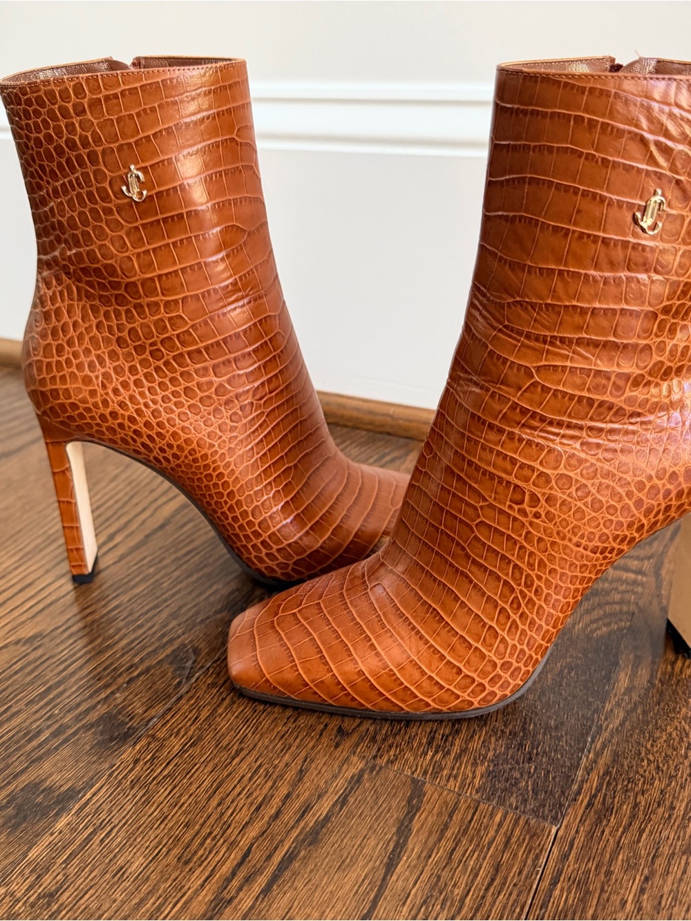 Jimmy Choo Minori 100 Ankle boots, size 37, Croc embossed leather